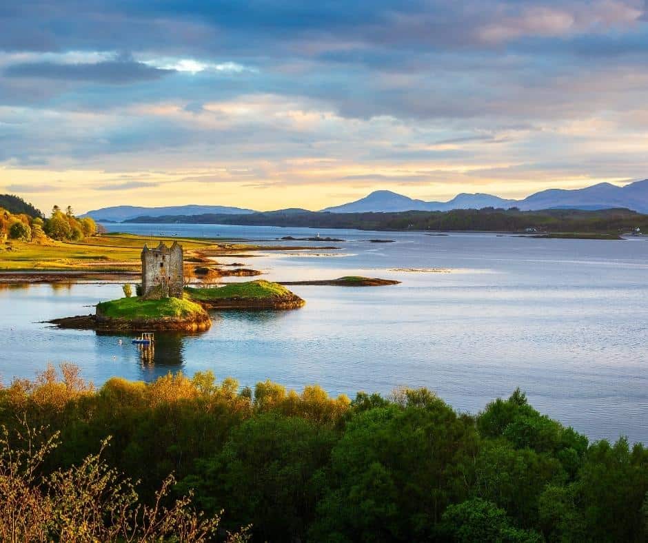 Ruined Castle On A Island In Scotland