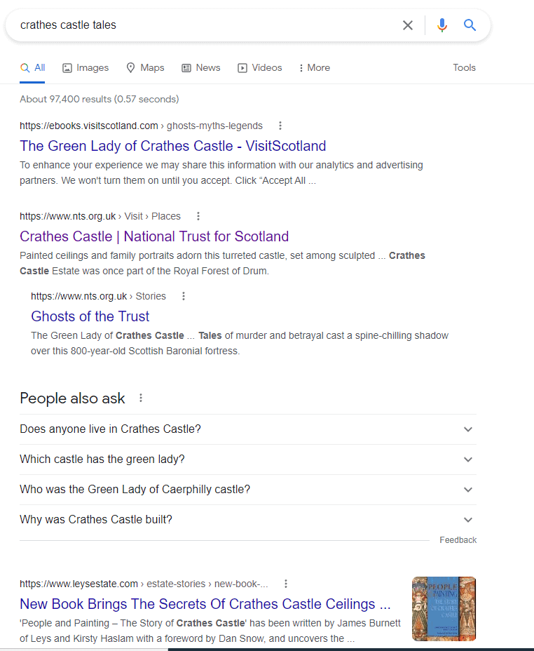 Screen Shot Of Google Search